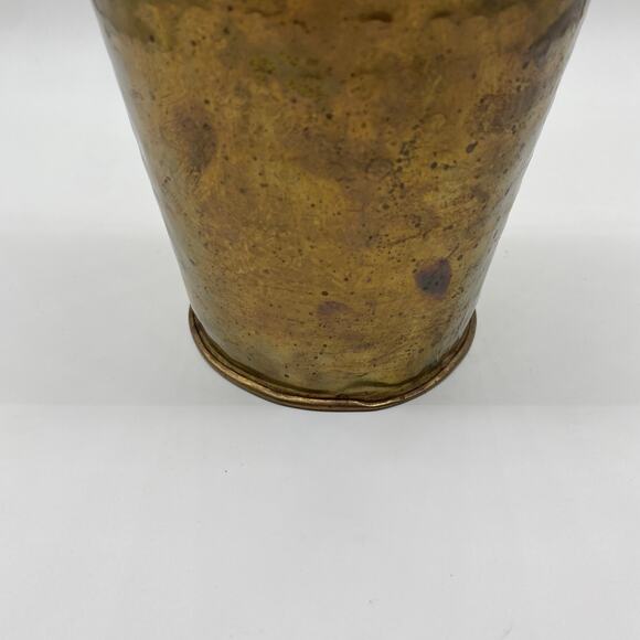 Brass Hammered Umbrella Stand Gold Mid Century Modern MCM Regency Vintage Retro - Picture 5 of 8